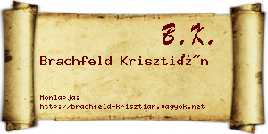 Brachfeld Krisztián névjegykártya